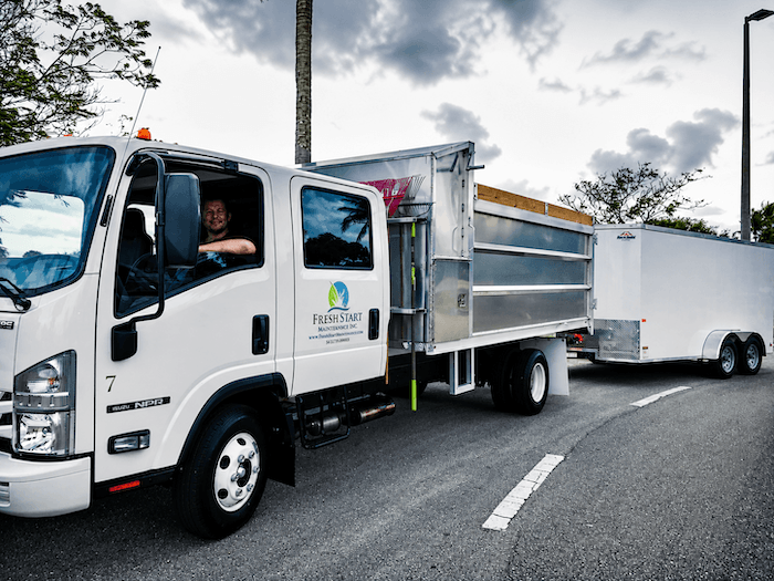 Fresh Start Maintenance's first truck and trailer
